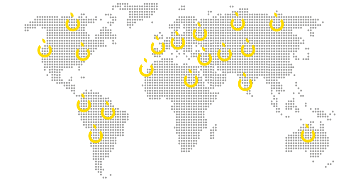 mappa Unisorting nel mondo